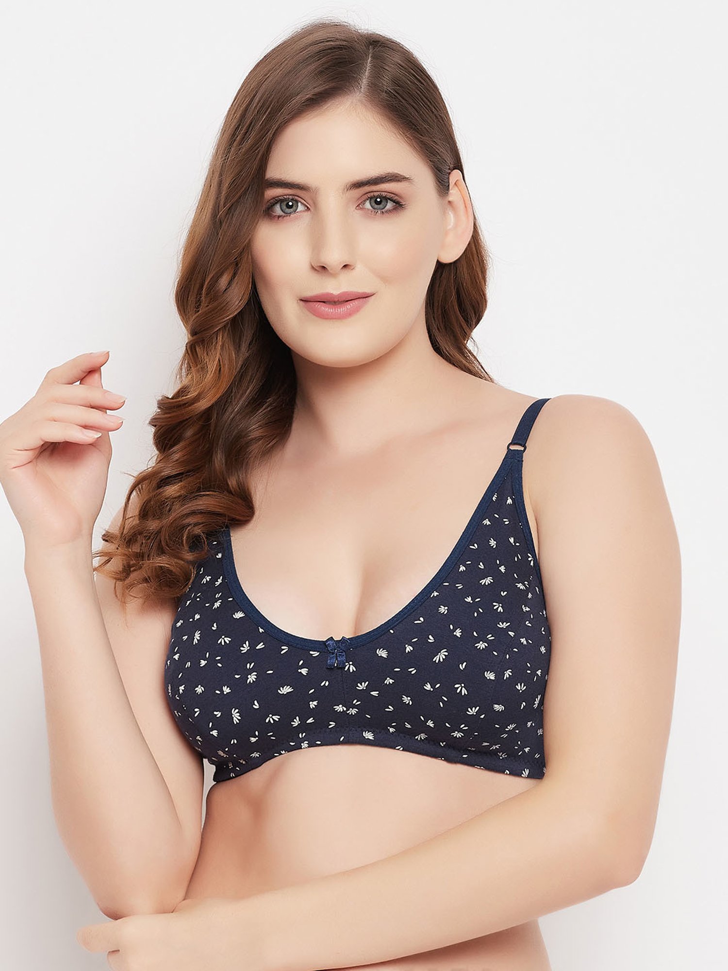 Buy Clovia Navy Cotton Floral Print Full Coverage Balconette Bra for Women  Online @ Tata CLiQ