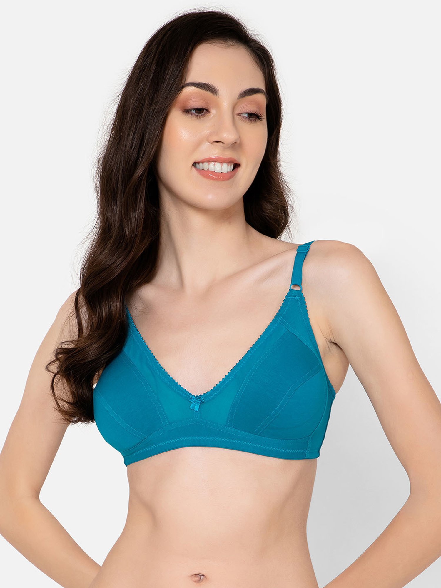 Clovia Blue Lace Full Coverage Padded Bra