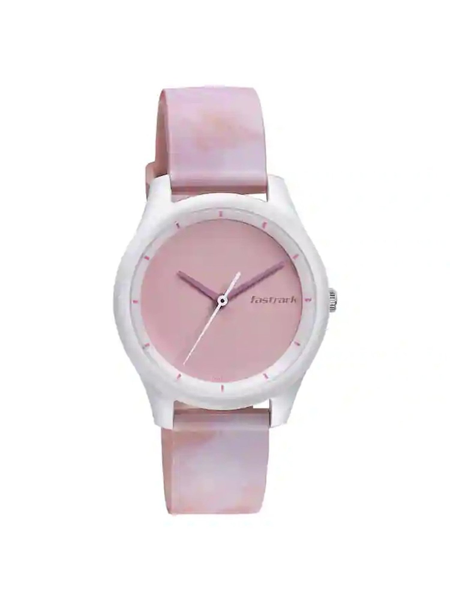 Fastrack Stunners Quartz Analog Pink Dial Metal Strap Watch for Girls