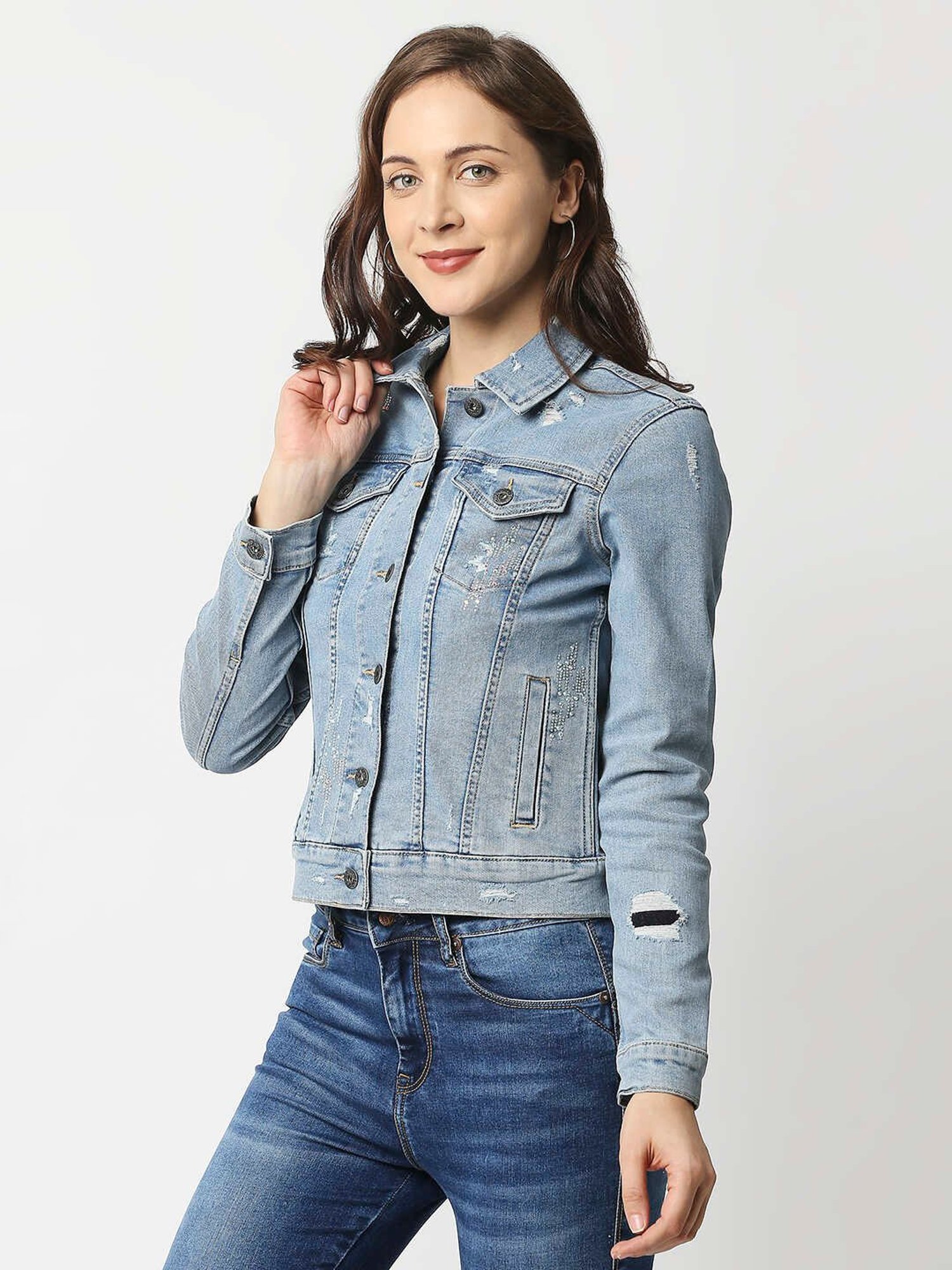 Buy Blue Jackets & Coats for Women by BUYNEWTREND Online | Ajio.com