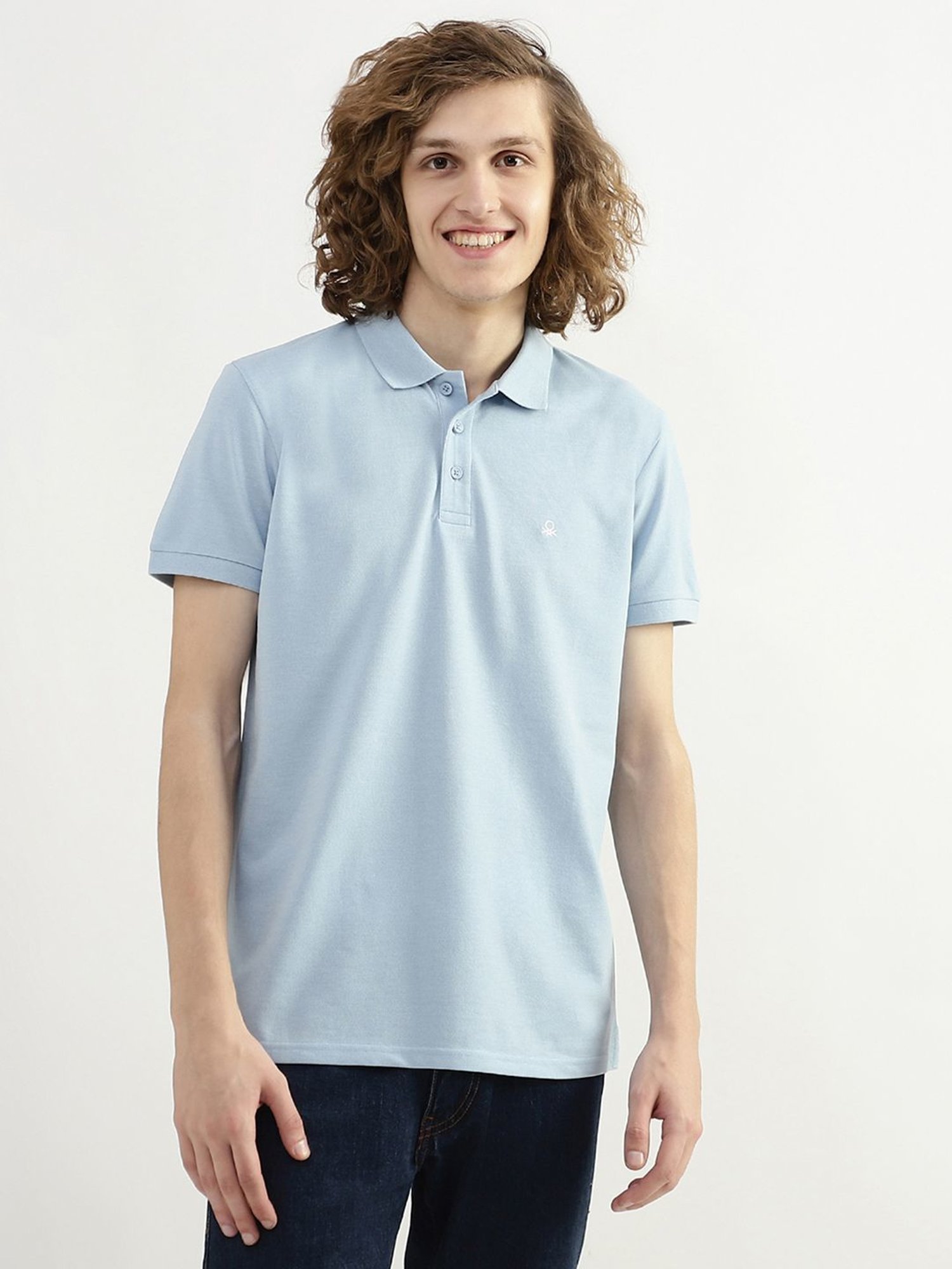 Buy Lee Teal Cotton Slim Fit Polo T-Shirts for Mens Online @ Tata CLiQ