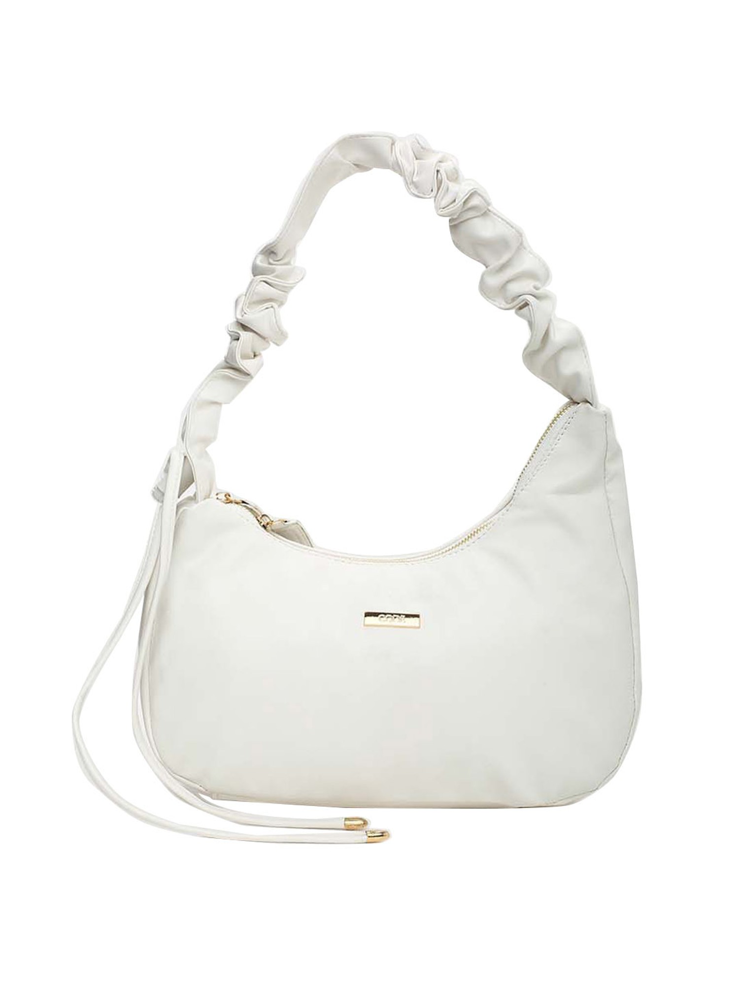 Buy Code by Lifestyle White Solid Medium Hobo Shoulder Bag Online