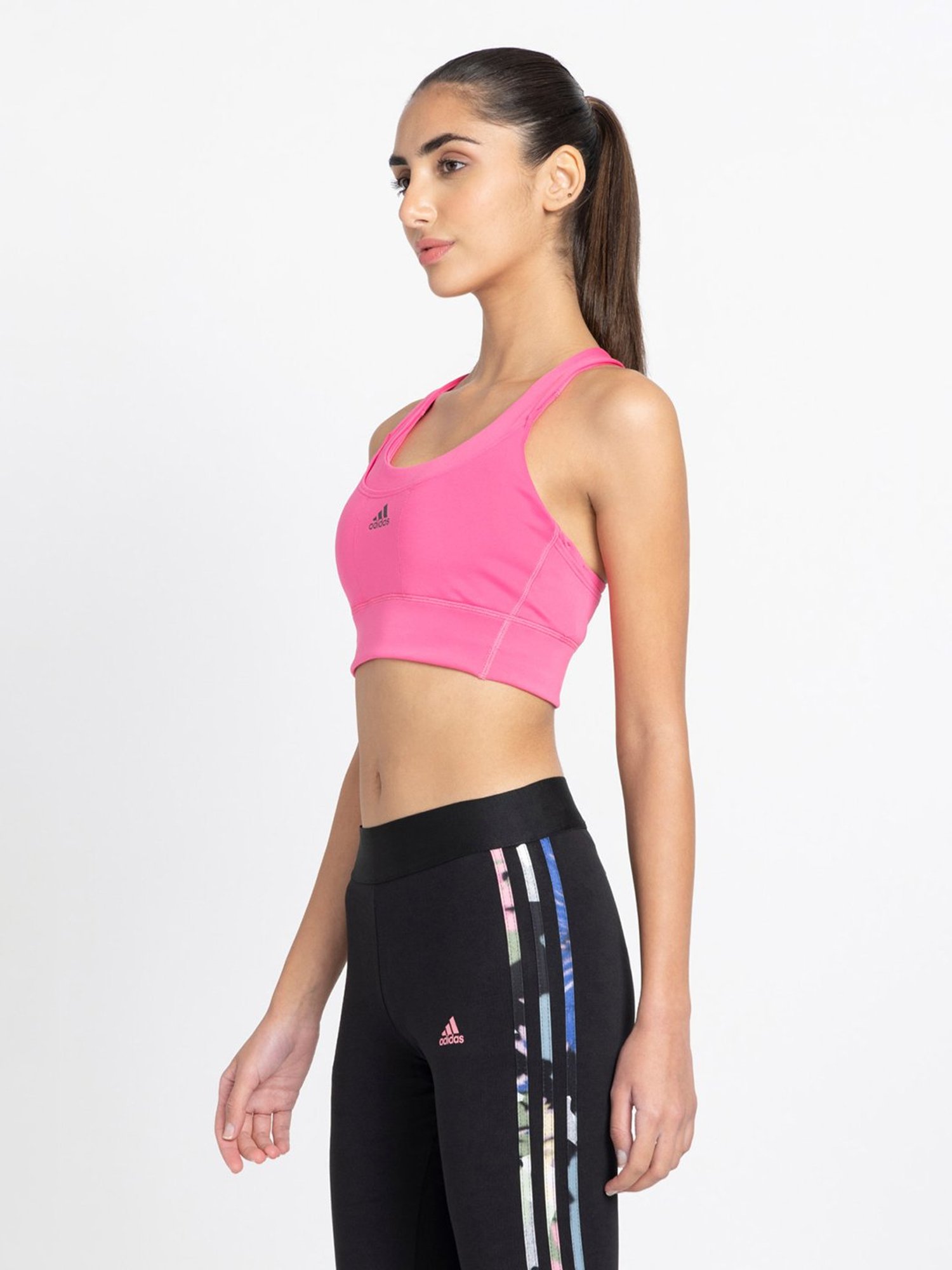 Adidas Pink Printed Sports Bra