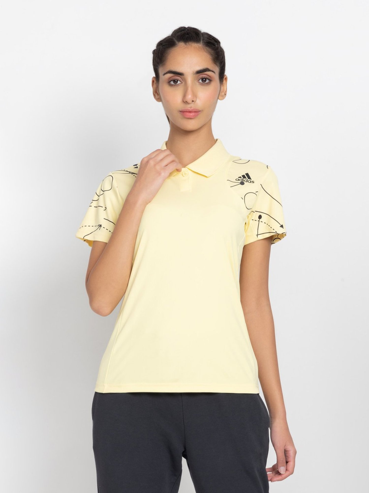 Adidas yellow outlet polo