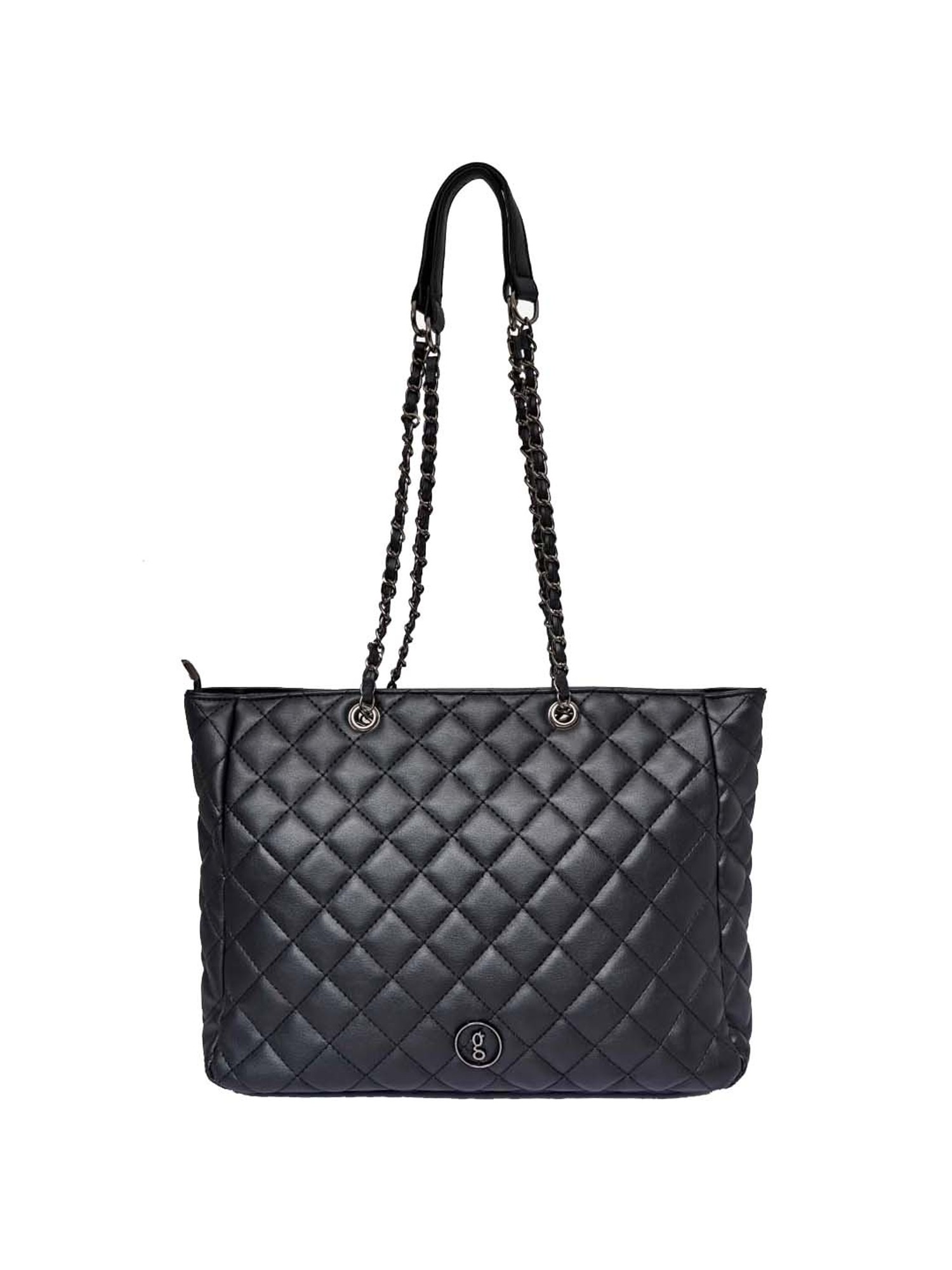 Buy Global Desi Black Quilted Medium Tote Handbag Online At Best