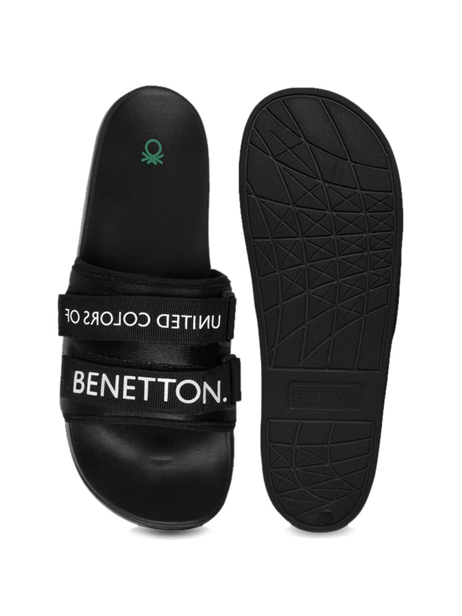 Buy United Colors of Benetton Men s Black Slides for Men at Best