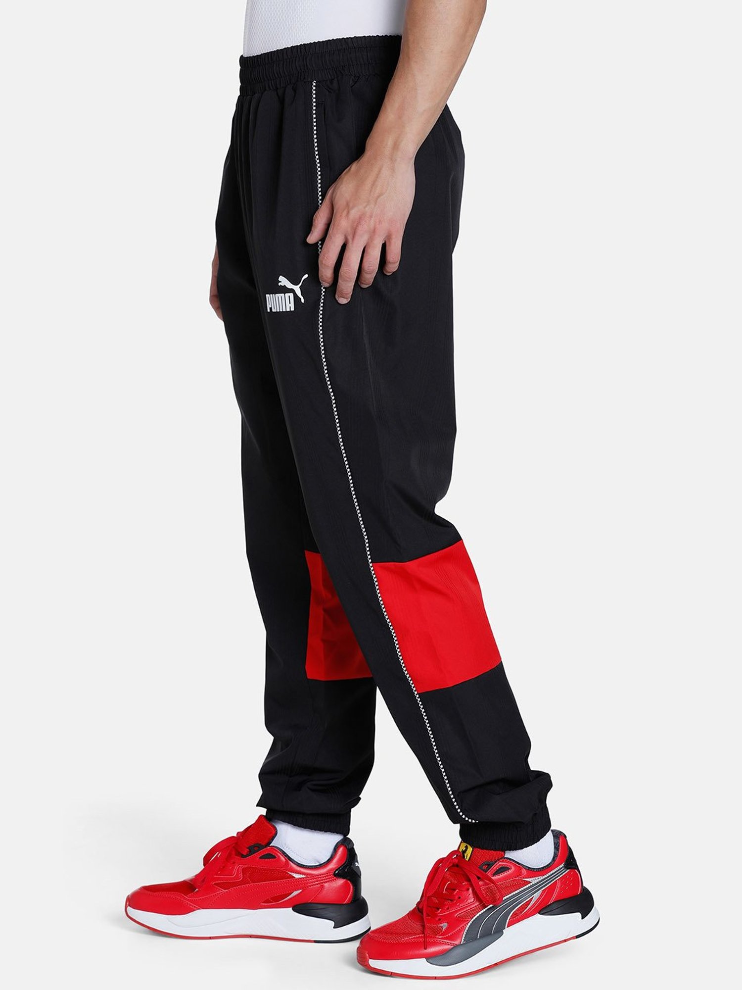 Black and outlet red puma joggers