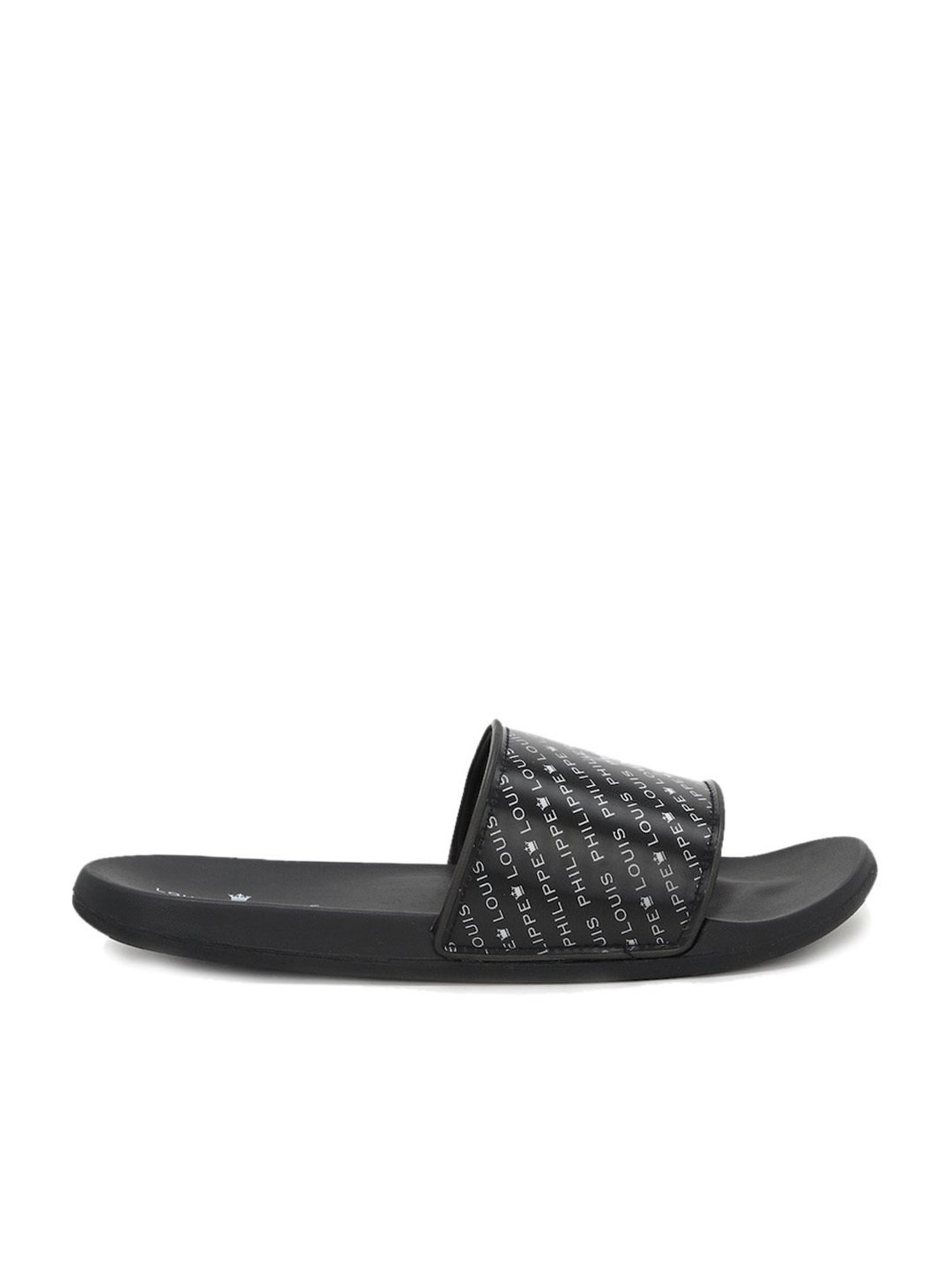 Buy Men Black Solid Flip Flops Online - 743455 | Louis Philippe