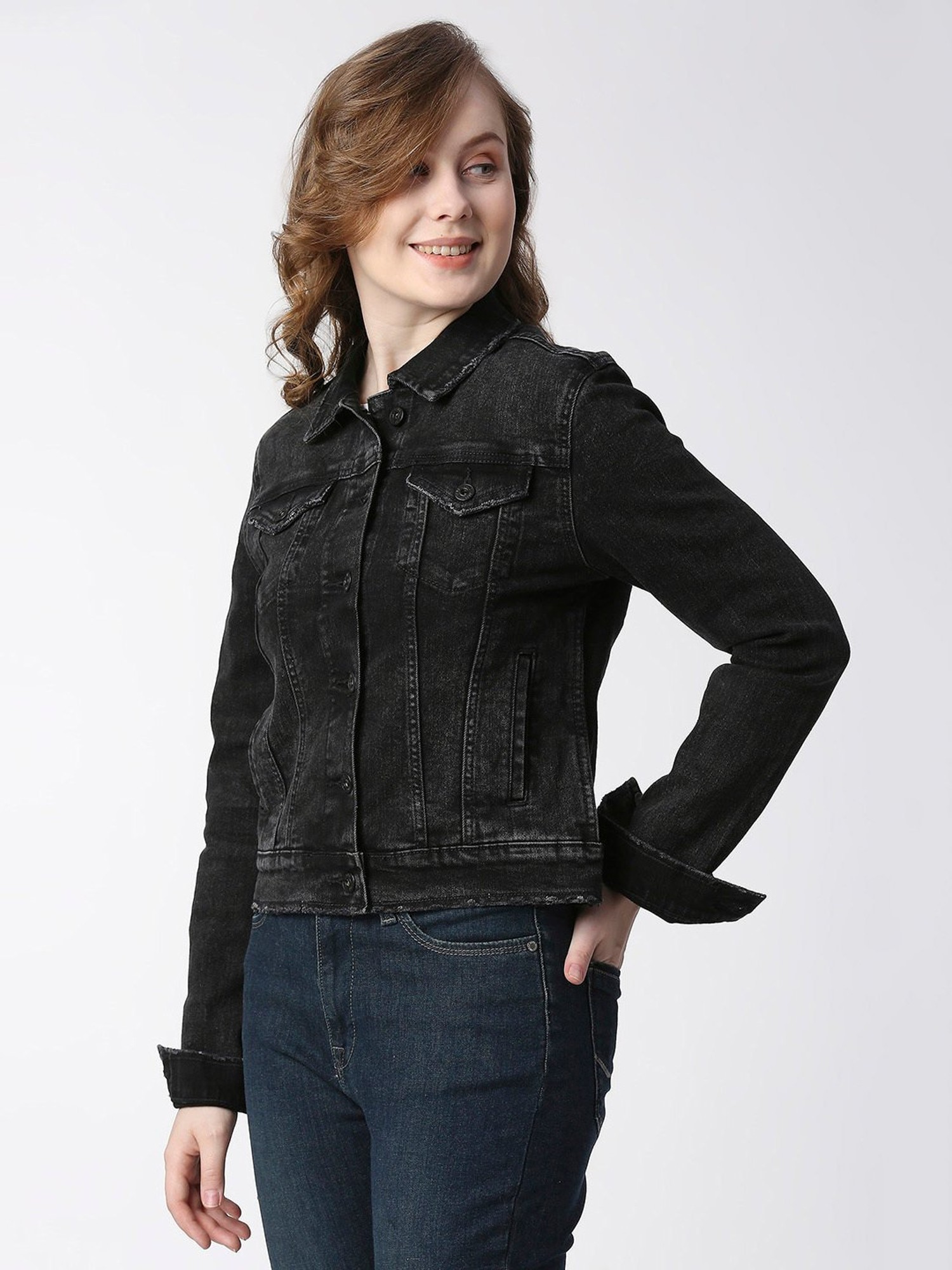 Discover 164+ black jeans jacket womens best