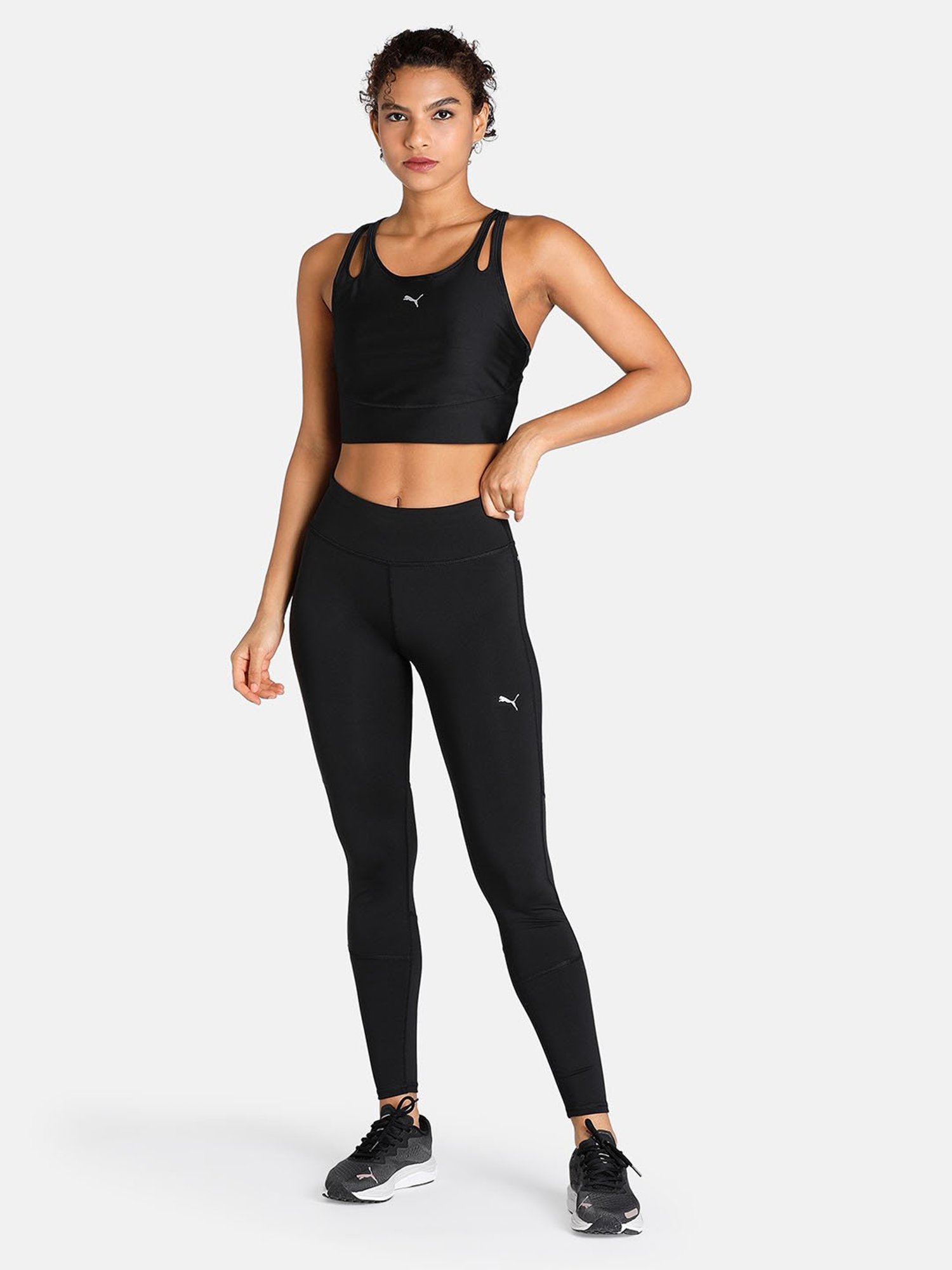 Buy Puma Black Blended Logo Print Performance Running Sports Bra