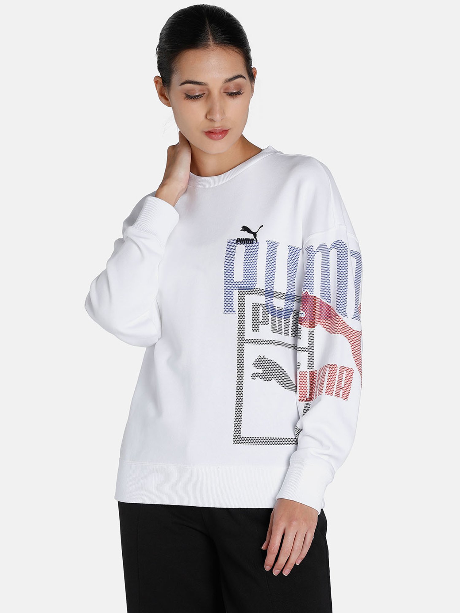 Buy Puma White Graphic Print Sweatshirt for Women Online @ Tata CLiQ