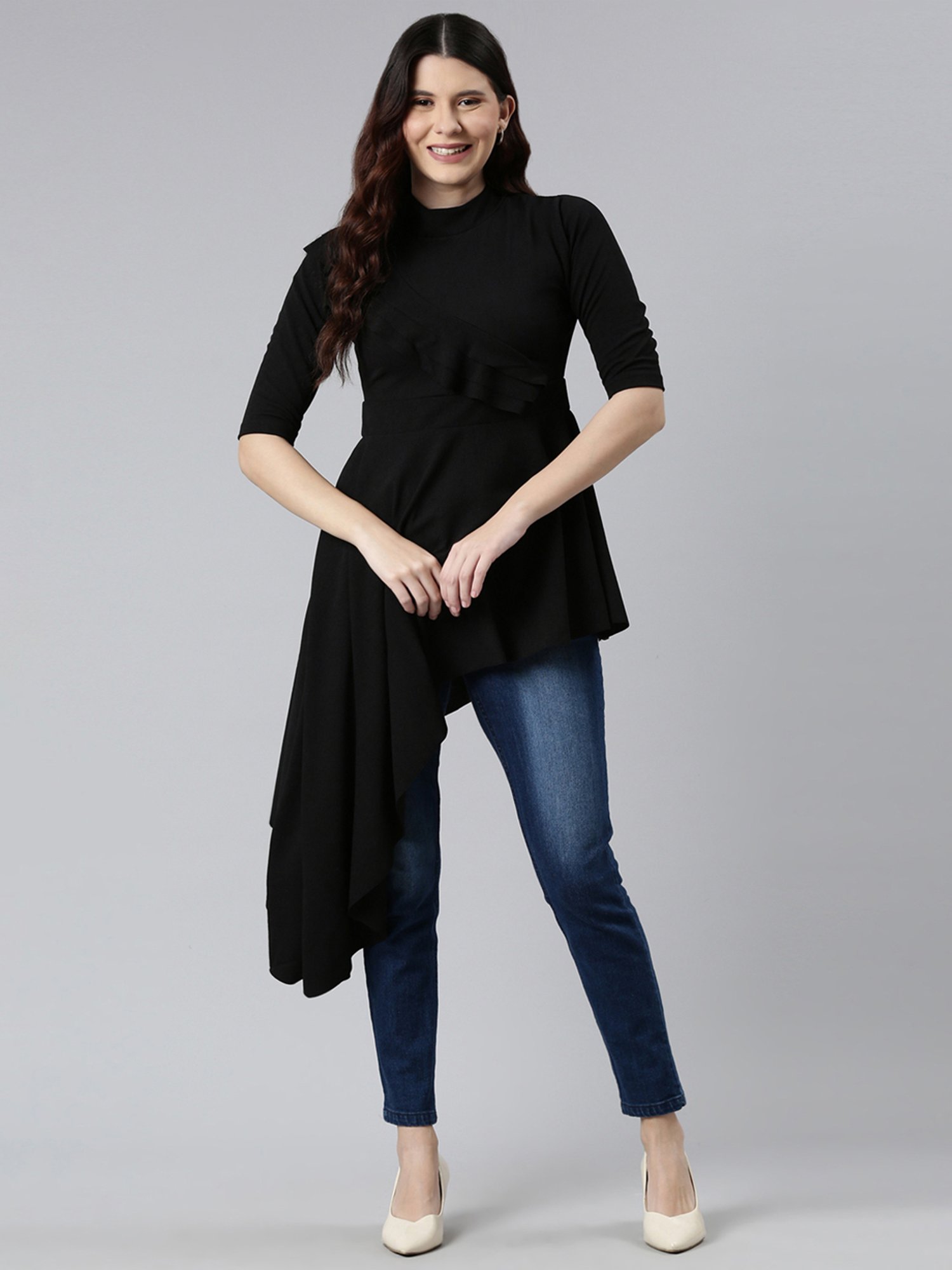 Buy Kryptic Black Long Top for Women's Online @ Tata CLiQ