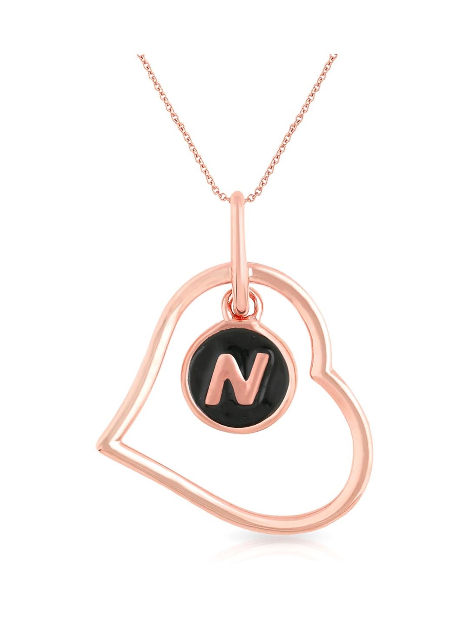 Buy De-Ultimate Silver Name English Alphabet 'N' Letter Locket Pendant  Necklace With Ball Chain Online at Best Prices in India - JioMart.