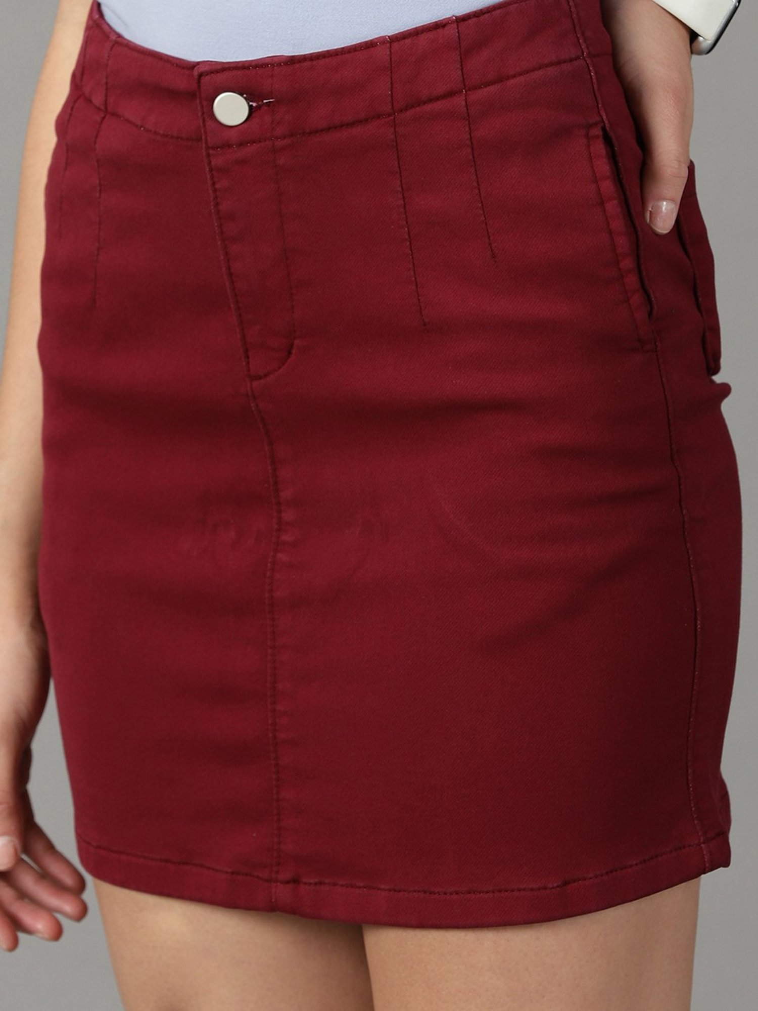 Vtg Levi's Red Tab Denim Skirt Size 30 Blue Cotton Knee Length Front  Pockets Zip | eBay