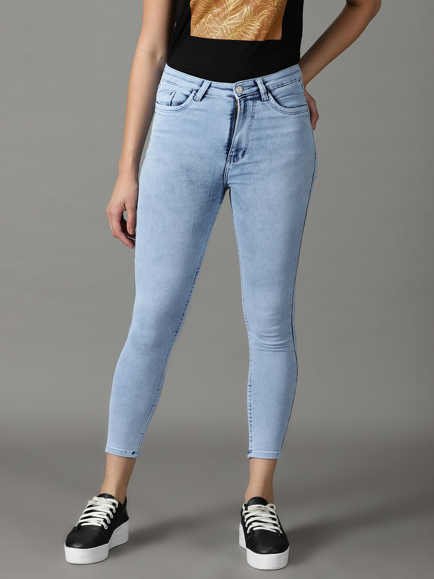 Buy online Women's Plain Slim Fit Jeans from Jeans & jeggings for Women by  Showoff for ₹1059 at 75% off | 2024 Limeroad.com
