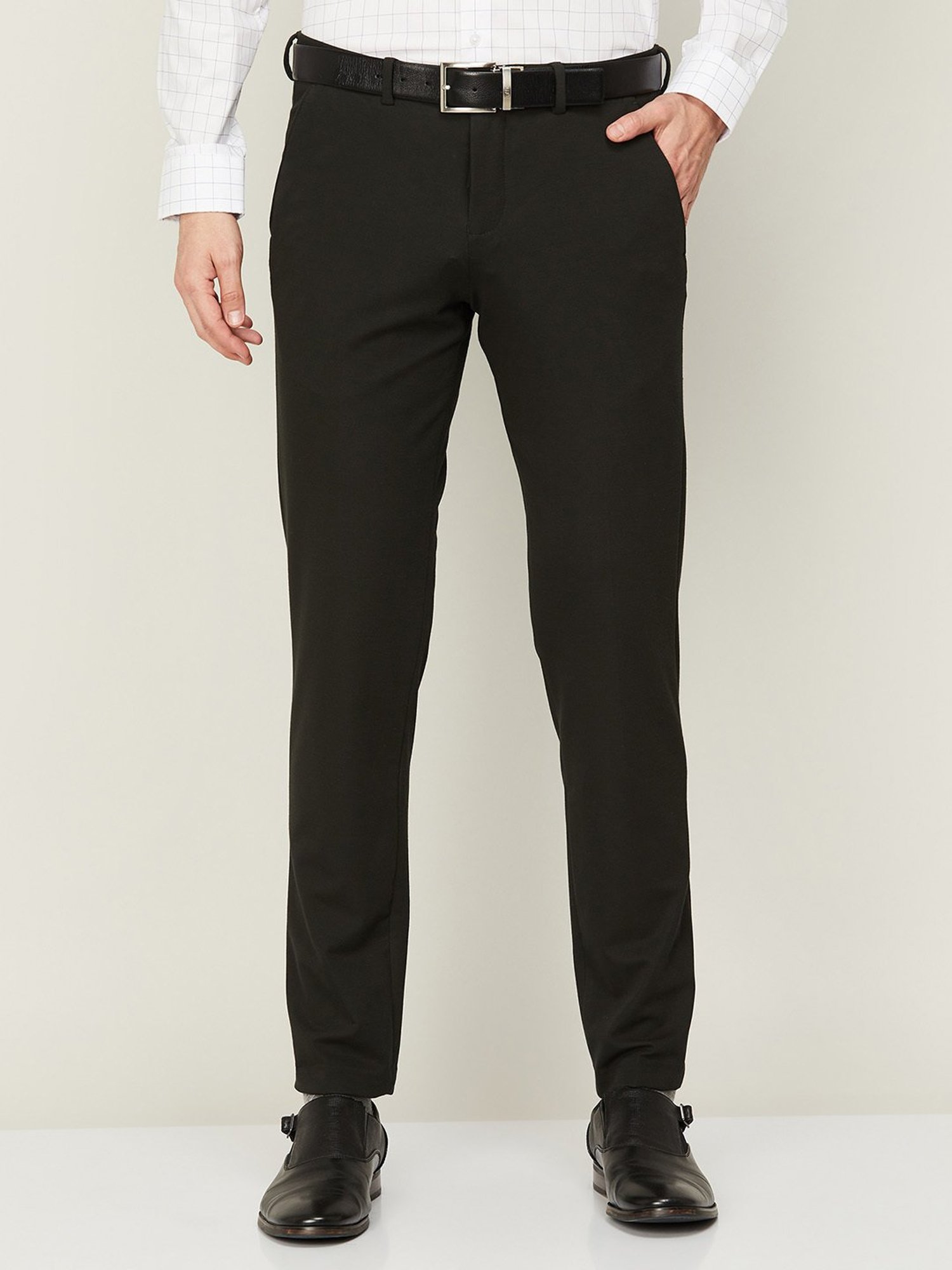 Textured Formal Trousers In Charcoal B95 Nolan