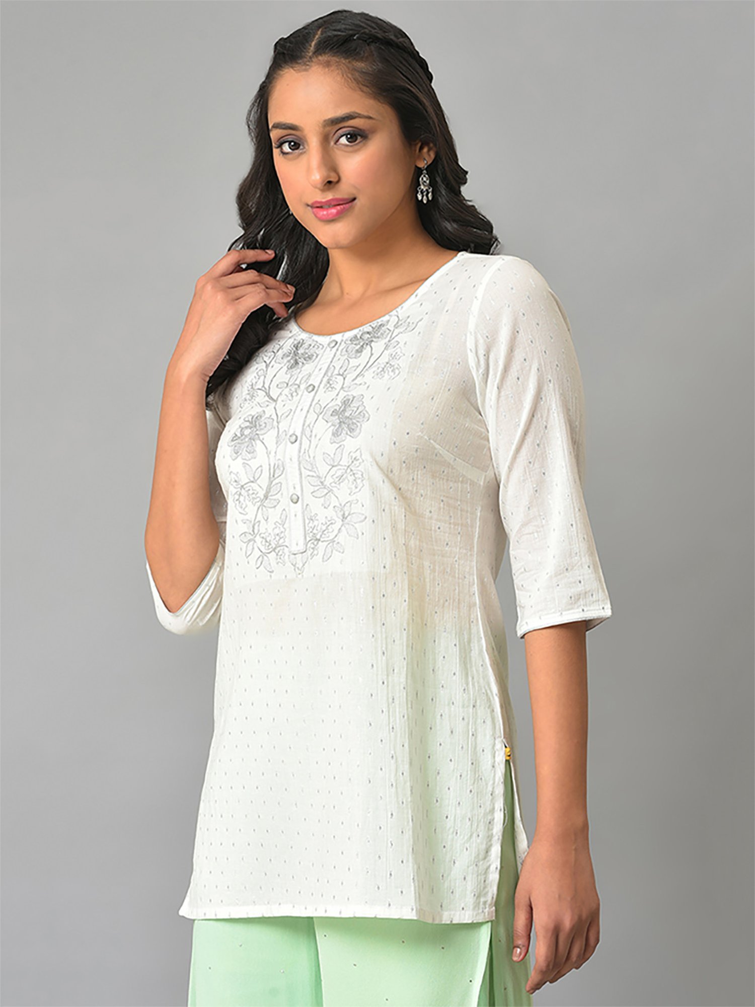 Fawn & Off White Color Kurta Set... | Off white color, Off white, Color