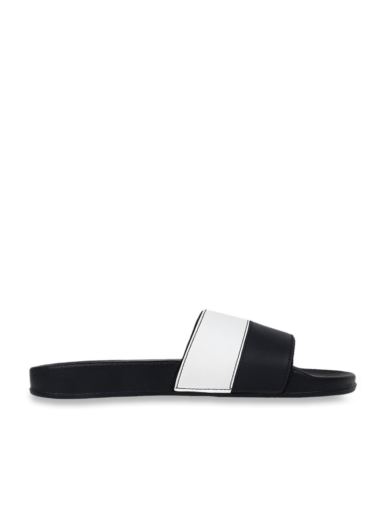 Men's White & Blue MI: Velcro Slider Flip Flops