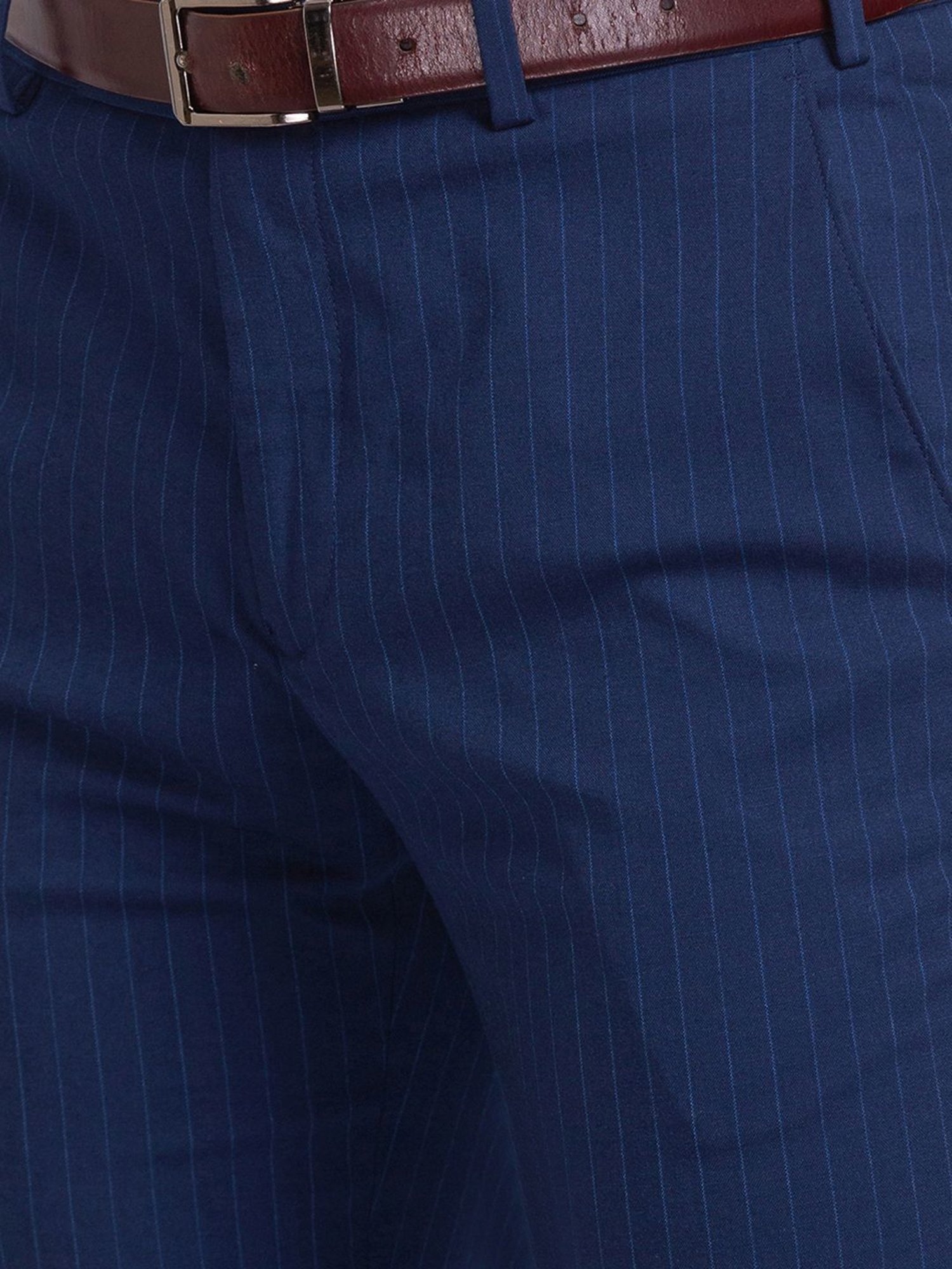 Navy blue striped suit trousers | The Kooples - US