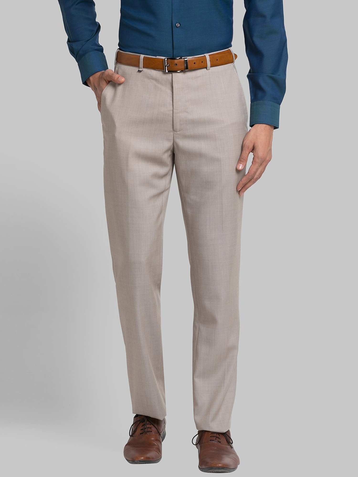 Buy Raymond Contemporary Fit Dark Blue Trouser for Men at Amazonin