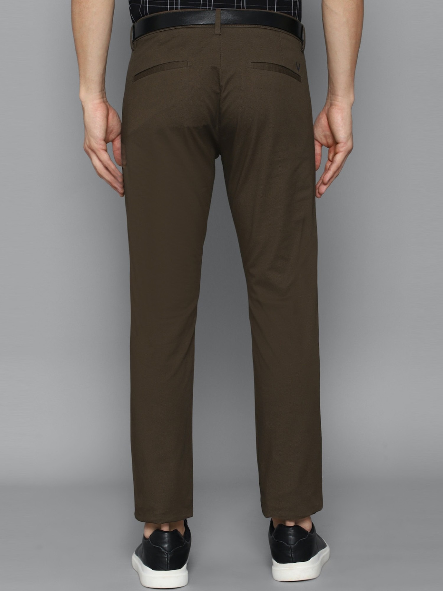 Buy Men Khaki Regular Fit Solid Casual Trousers Online  753086  Allen  Solly