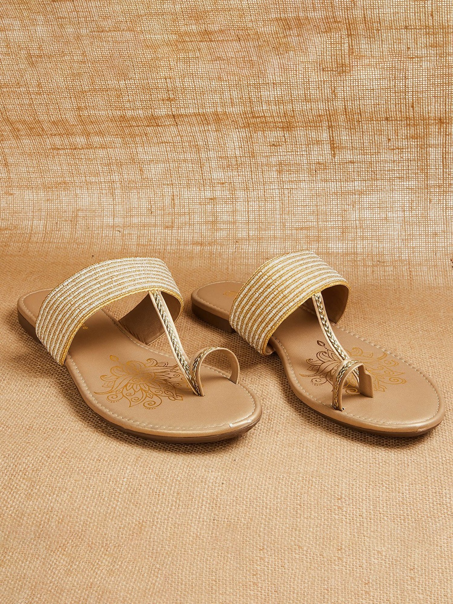 Beautiful gold sandals new arrivals