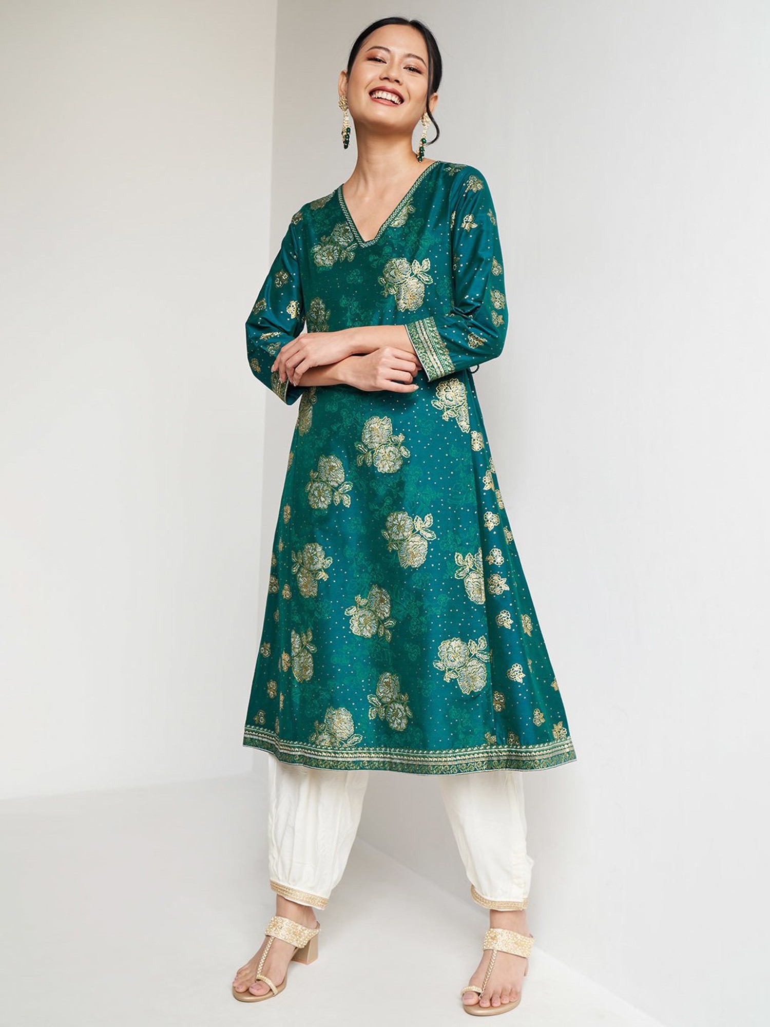 Buy Global Desi Women's Cotton Smart Iket Print Multi Colour Kurti - S at  Amazon.in