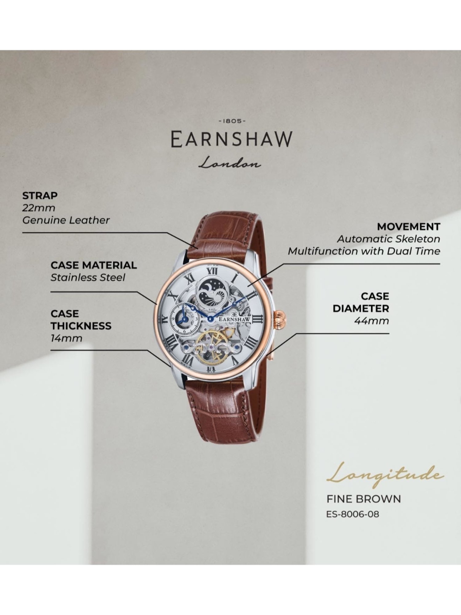 Buy EARNSHAW WALLIS Limited Edition Skeleton Automatic Watch For Men with  Additional Strap - ES-8227-33 Online at Best Prices in India - JioMart.