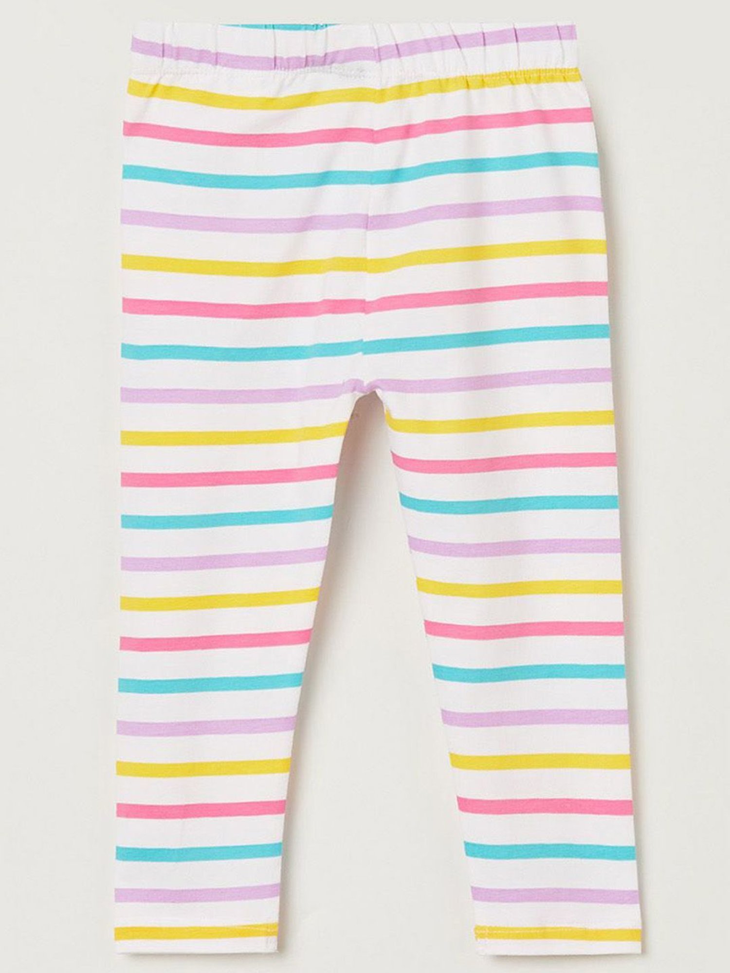 Juniors by Lifestyle Kids White & Pink Striped Leggings