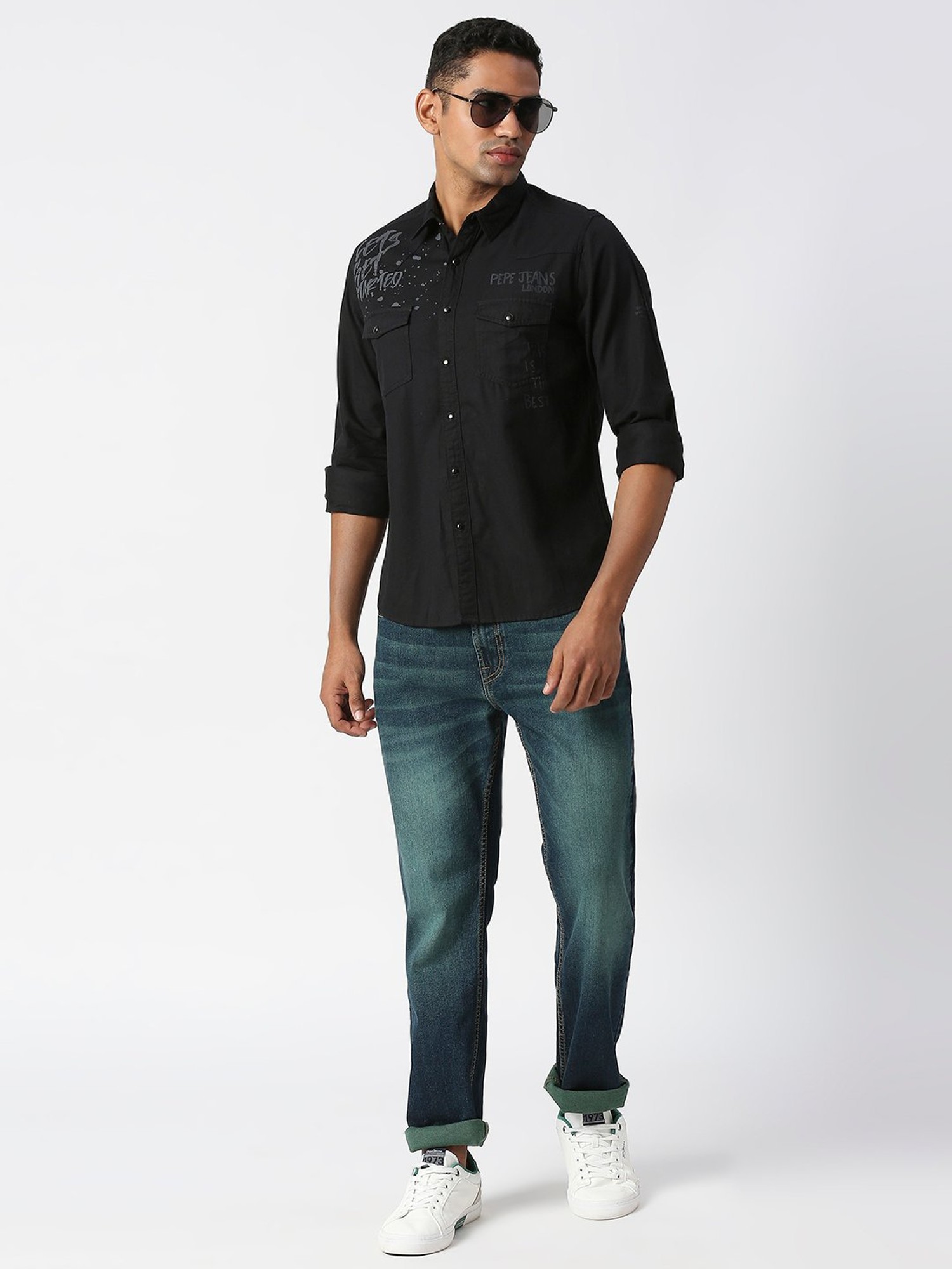 Buy Pepe Jeans Men's Slim T-Shirt (PM508423_Black S) at Amazon.in