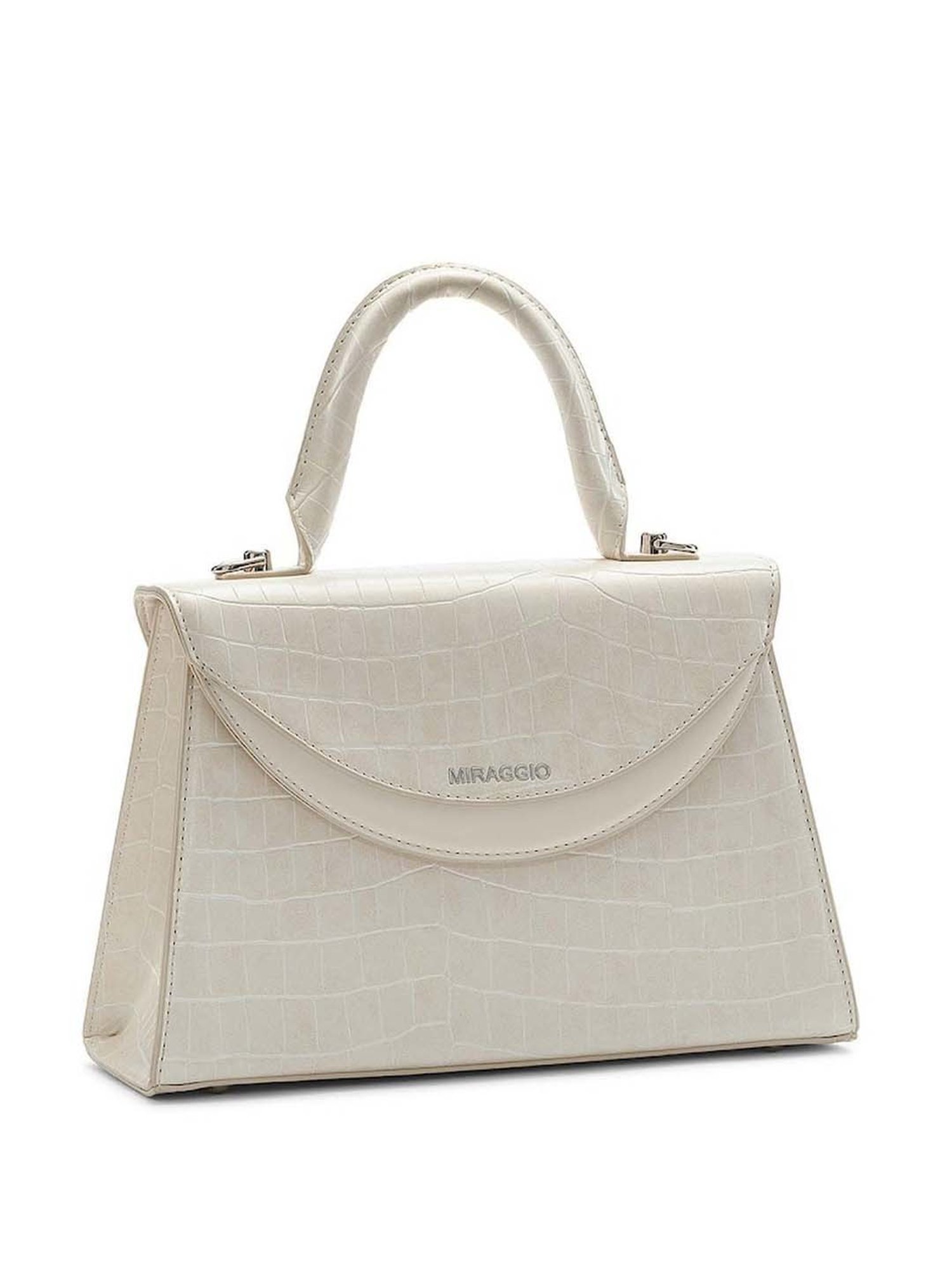 Buy Brown & White Handbags for Women by Miraggio Online