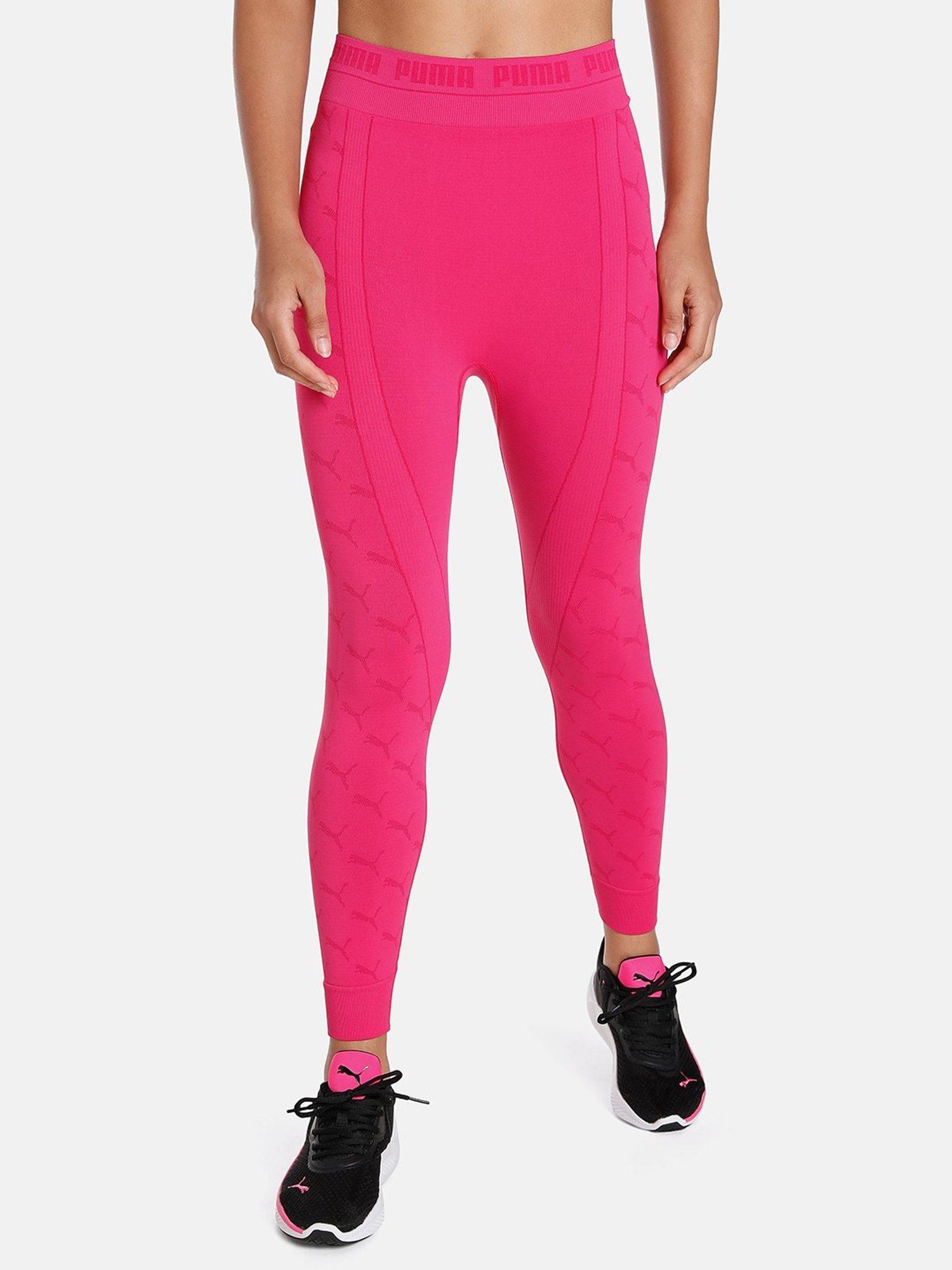 Buy Puma EVOKNIT Pink Logo Print Tights for Women's Online @ Tata CLiQ