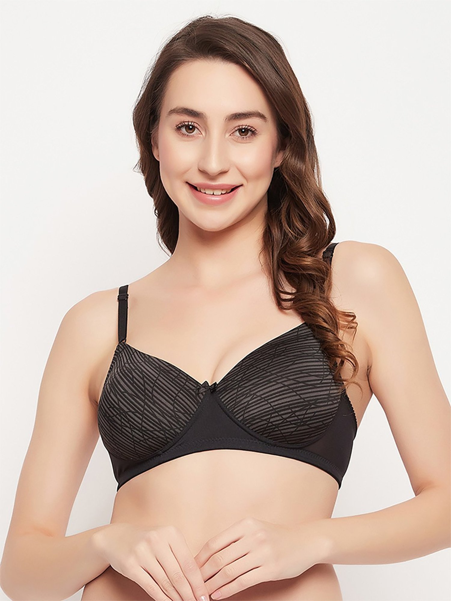 Buy Clovia Black Striped Push-Up Bra for Women Online @ Tata CLiQ