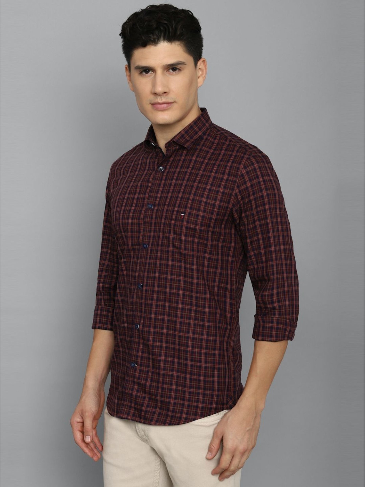 Louis Philippe Men Maroon Shirt: Buy Louis Philippe Men Maroon Shirt Online  at Best Price in India