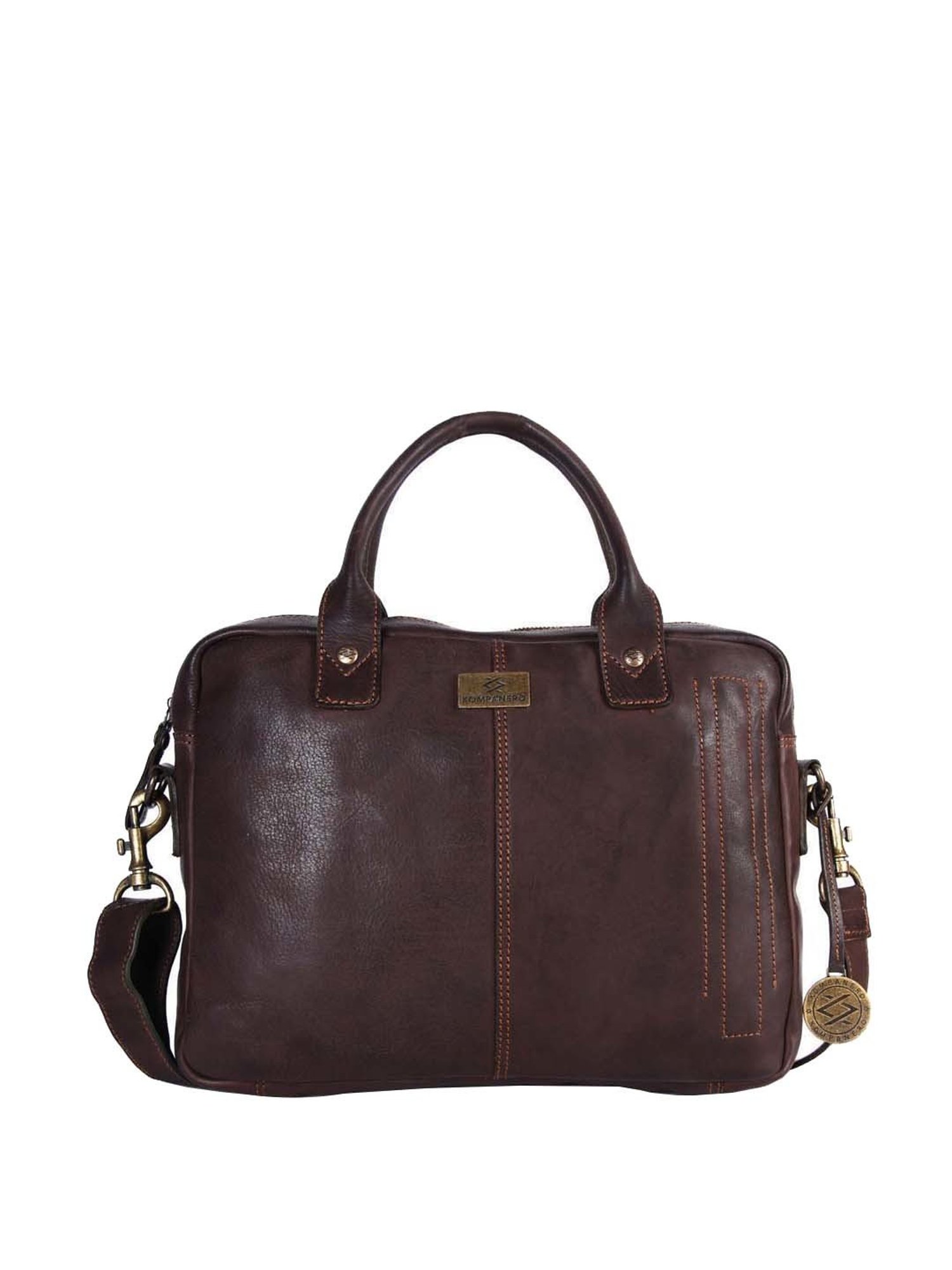 Buy KOMPANERO Brown Leather Medium Messenger Bag Online At Best Price Tata CLiQ