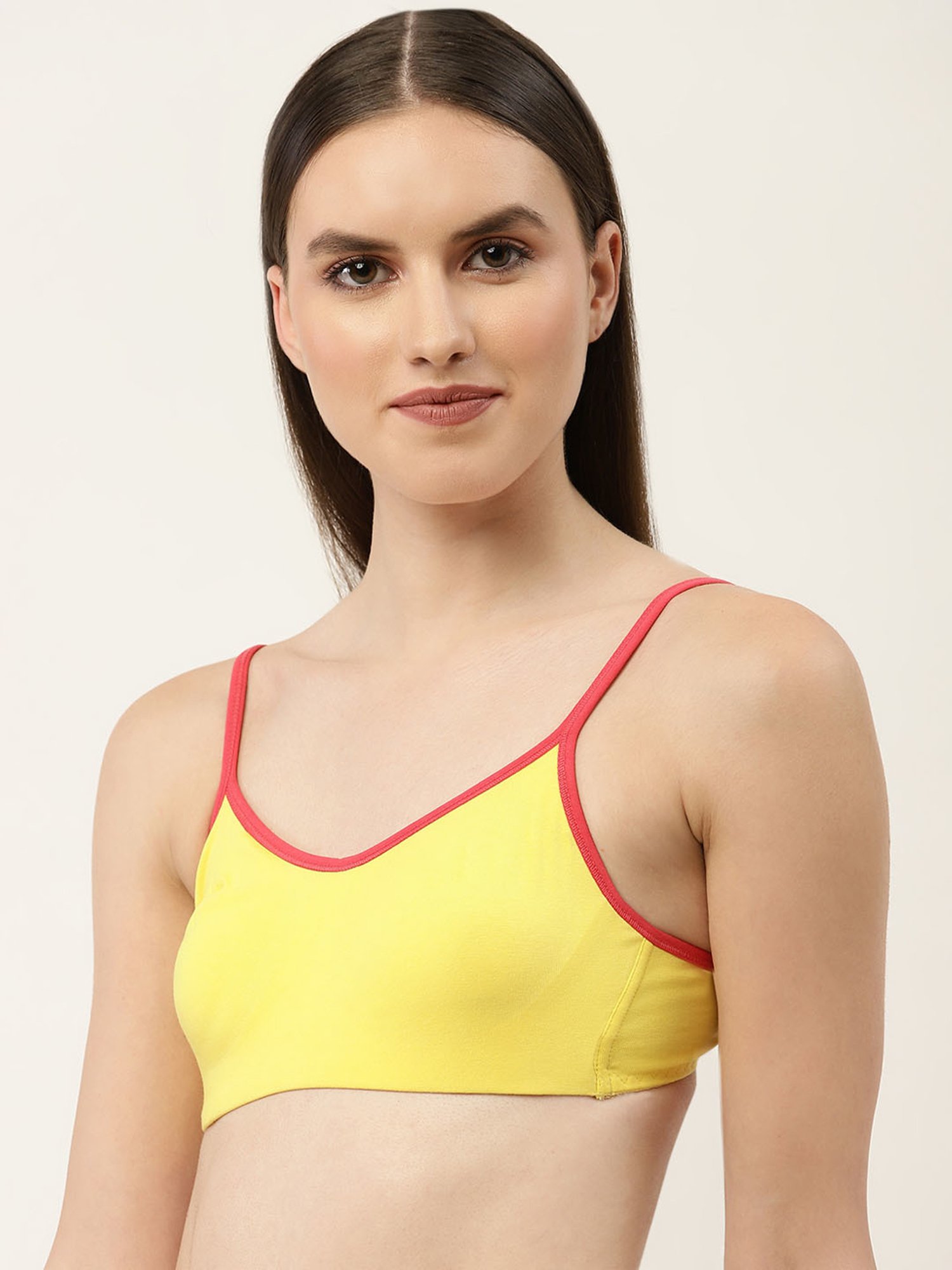 Buy Leading Lady Yellow Cotton Full Coverage T-Shirt Bra for Women