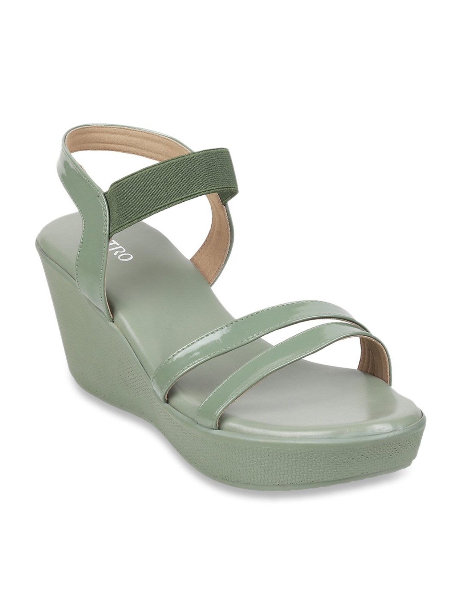 Womens green wedge sandals sales