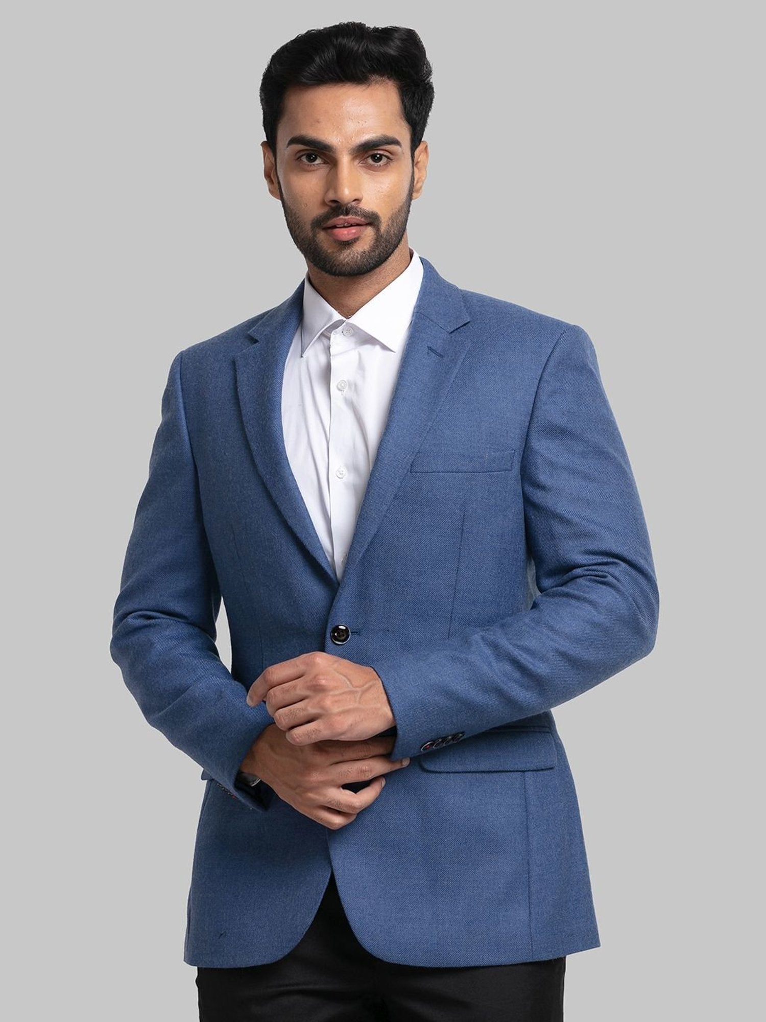 Buy Raymond Blue Regular Fit Wool Blazer for Men Online @ Tata CLiQ