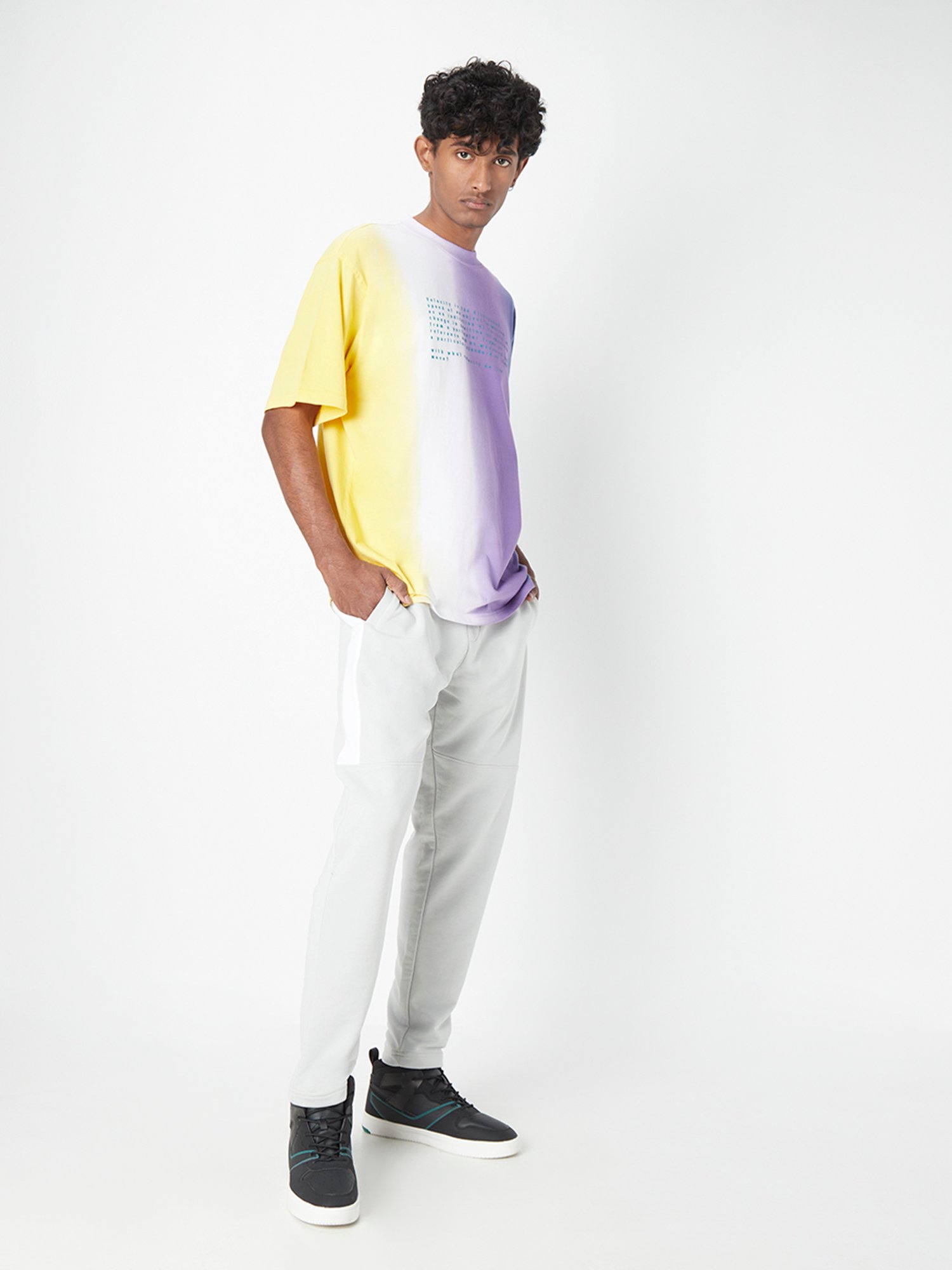 Buy Studiofit Yellow Typographic Relaxed-Fit T-Shirt from Westside