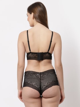 Buy Cukoo Black Lace Full Coverage Bra & Panty Set for Women's Online @  Tata CLiQ