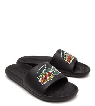 Buy Lacoste Black Slide Sandals Online Tata CLiQ Luxury