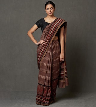 Buy Saree Mall Olive Green Striped Saree With Unstitched Blouse for Women  Online @ Tata CLiQ