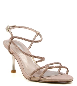 Dune strappy rose gold hotsell heeled sandal