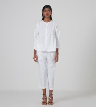 Buy White Summer Top With Pants Set for Women Online @ Tata CLiQ Luxury