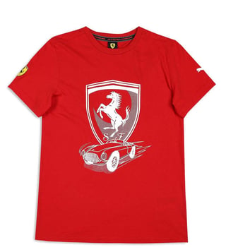 Buy Puma Kids Rosso Corsa Printed Regular Fit T-Shirt Online @ Tata CLiQ  Luxury