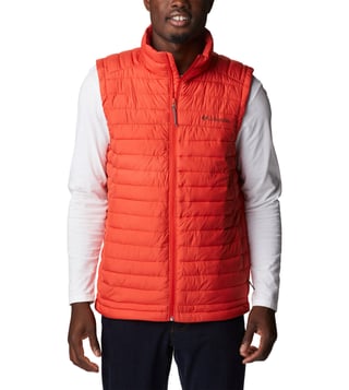 Orange sleeveless sales puffer jacket