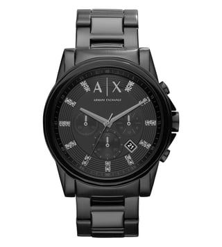 Armani exchange black outlet watch with diamonds