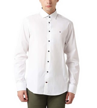 Buy Tommy Hilfiger White Slim Fit Shirt for Men Online @ Tata CLiQ Luxury