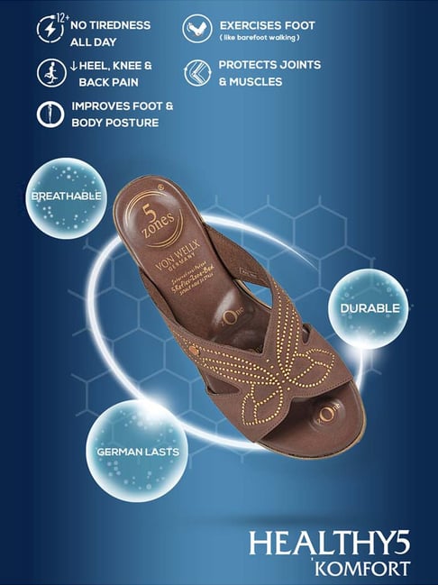 Buy Von Wellx Germany Brown Casual Wedges for Women at Best Price