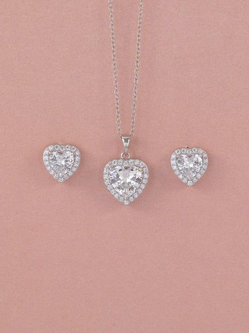 Buy Ornate Jewels Sterling Silver Heart Love Pendant Set